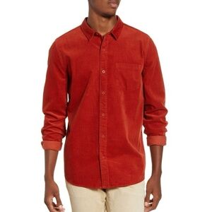 Banks Journal Men's Roy Red Corduroy Buttoned Shirt Size Large